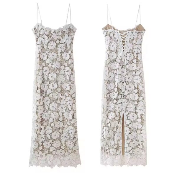 White lace midi dress - Image 3