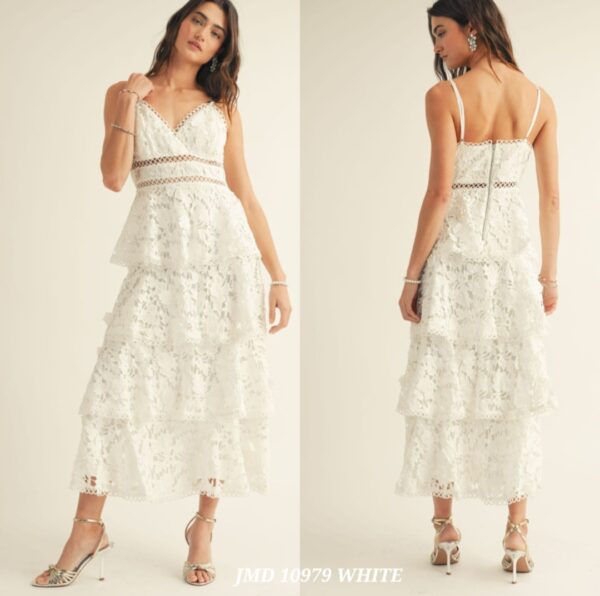 White lace Midi dress